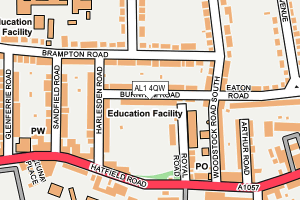 AL1 4QW map - OS OpenMap – Local (Ordnance Survey) AL1 4QW map - OS OpenMap – Local (Ordnance Survey)