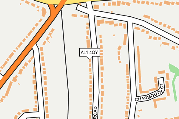 AL1 4QY map - OS OpenMap – Local (Ordnance Survey) AL1 4QY map - OS OpenMap – Local (Ordnance Survey)