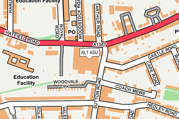 AL1 4SU map - OS OpenMap – Local (Ordnance Survey) AL1 4SU map - OS OpenMap – Local (Ordnance Survey)
