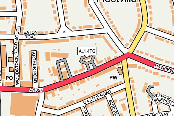 AL1 4TG map - OS OpenMap – Local (Ordnance Survey) AL1 4TG map - OS OpenMap – Local (Ordnance Survey)