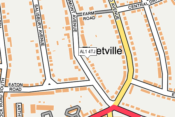 AL1 4TJ map - OS OpenMap – Local (Ordnance Survey) AL1 4TJ map - OS OpenMap – Local (Ordnance Survey)