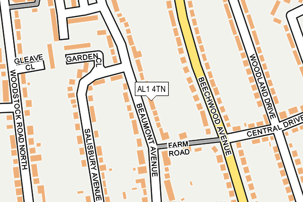 AL1 4TN map - OS OpenMap – Local (Ordnance Survey) AL1 4TN map - OS OpenMap – Local (Ordnance Survey)