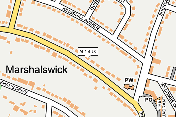 AL1 4UX map - OS OpenMap – Local (Ordnance Survey) AL1 4UX map - OS OpenMap – Local (Ordnance Survey)