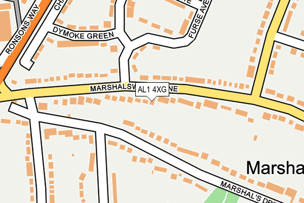 AL1 4XG map - OS OpenMap – Local (Ordnance Survey) AL1 4XG map - OS OpenMap – Local (Ordnance Survey)