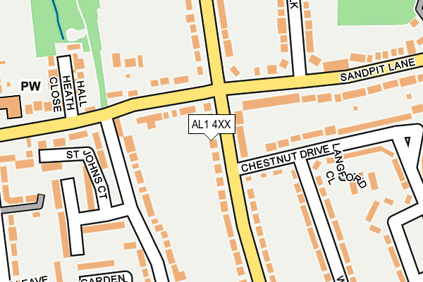 AL1 4XX map - OS OpenMap – Local (Ordnance Survey) AL1 4XX map - OS OpenMap – Local (Ordnance Survey)