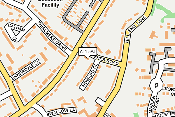 AL1 5AJ map - OS OpenMap – Local (Ordnance Survey) AL1 5AJ map - OS OpenMap – Local (Ordnance Survey)