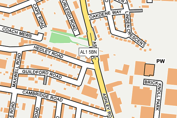 AL1 5BN map - OS OpenMap – Local (Ordnance Survey) AL1 5BN map - OS OpenMap – Local (Ordnance Survey)