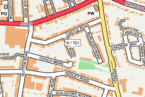 AL1 5DJ map - OS OpenMap – Local (Ordnance Survey) AL1 5DJ map - OS OpenMap – Local (Ordnance Survey)