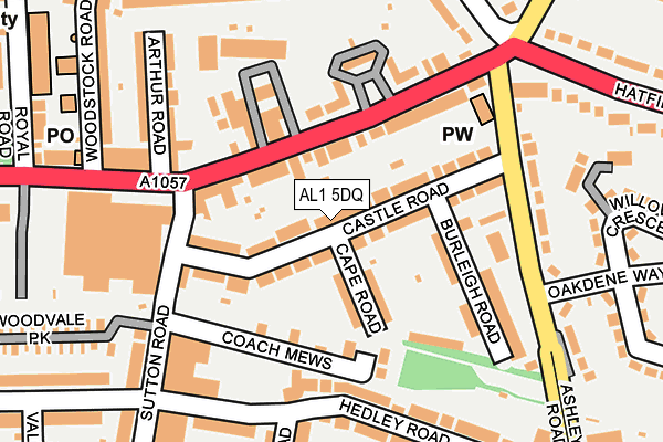 AL1 5DQ map - OS OpenMap – Local (Ordnance Survey) AL1 5DQ map - OS OpenMap – Local (Ordnance Survey)
