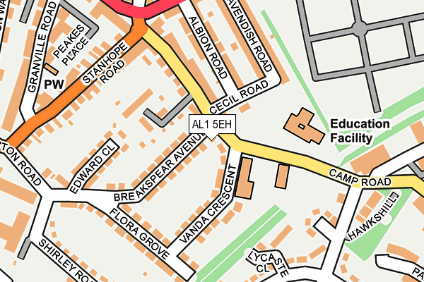 AL1 5EH map - OS OpenMap – Local (Ordnance Survey) AL1 5EH map - OS OpenMap – Local (Ordnance Survey)