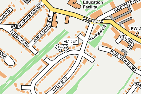 AL1 5EY map - OS OpenMap – Local (Ordnance Survey) AL1 5EY map - OS OpenMap – Local (Ordnance Survey)
