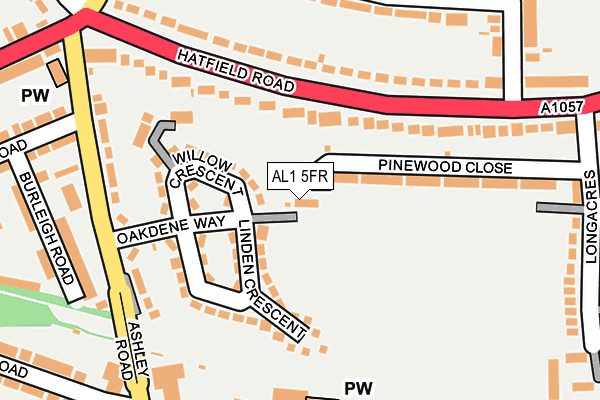 AL1 5FR map - OS OpenMap – Local (Ordnance Survey) AL1 5FR map - OS OpenMap – Local (Ordnance Survey)