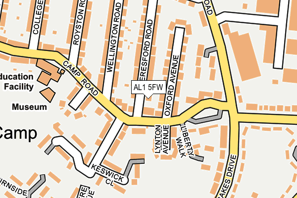 AL1 5FW map - OS OpenMap – Local (Ordnance Survey) AL1 5FW map - OS OpenMap – Local (Ordnance Survey)