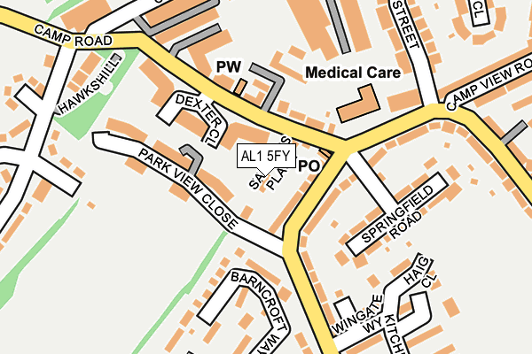 AL1 5FY map - OS OpenMap – Local (Ordnance Survey) AL1 5FY map - OS OpenMap – Local (Ordnance Survey)