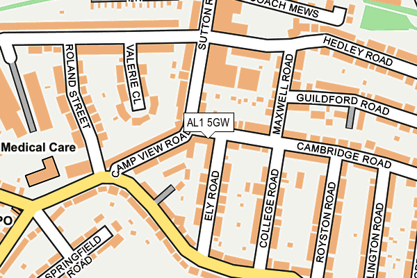 AL1 5GW map - OS OpenMap – Local (Ordnance Survey) AL1 5GW map - OS OpenMap – Local (Ordnance Survey)
