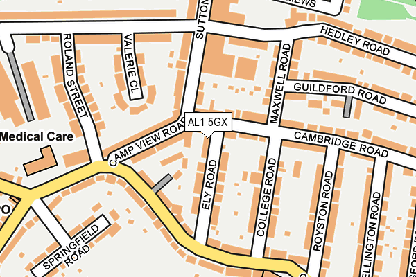 AL1 5GX map - OS OpenMap – Local (Ordnance Survey) AL1 5GX map - OS OpenMap – Local (Ordnance Survey)