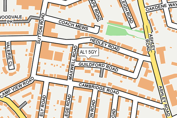 AL1 5GY map - OS OpenMap – Local (Ordnance Survey) AL1 5GY map - OS OpenMap – Local (Ordnance Survey)