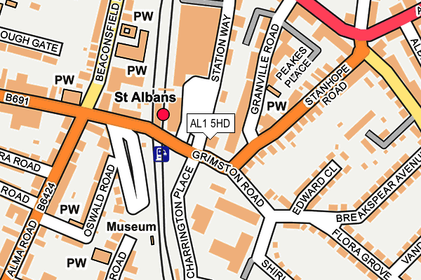 AL1 5HD map - OS OpenMap – Local (Ordnance Survey) AL1 5HD map - OS OpenMap – Local (Ordnance Survey)