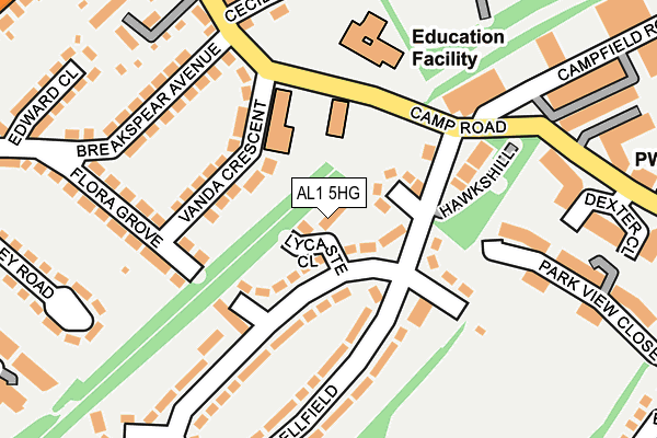 AL1 5HG map - OS OpenMap – Local (Ordnance Survey) AL1 5HG map - OS OpenMap – Local (Ordnance Survey)