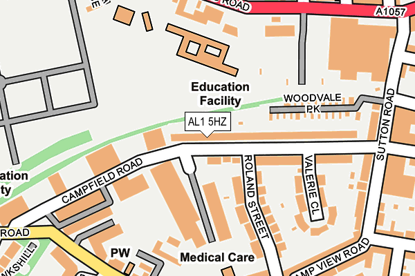 AL1 5HZ map - OS OpenMap – Local (Ordnance Survey) AL1 5HZ map - OS OpenMap – Local (Ordnance Survey)