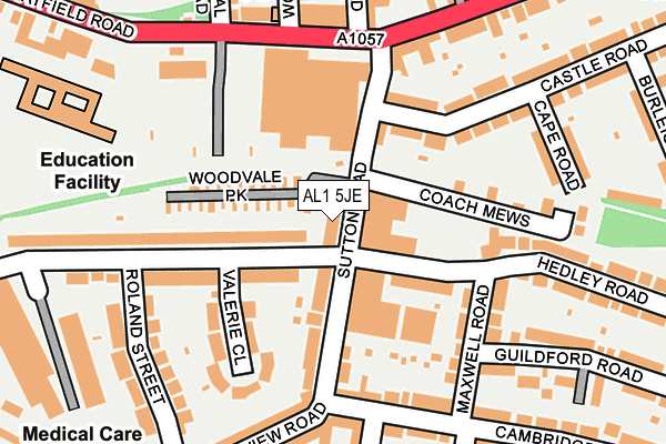 AL1 5JE map - OS OpenMap – Local (Ordnance Survey) AL1 5JE map - OS OpenMap – Local (Ordnance Survey)