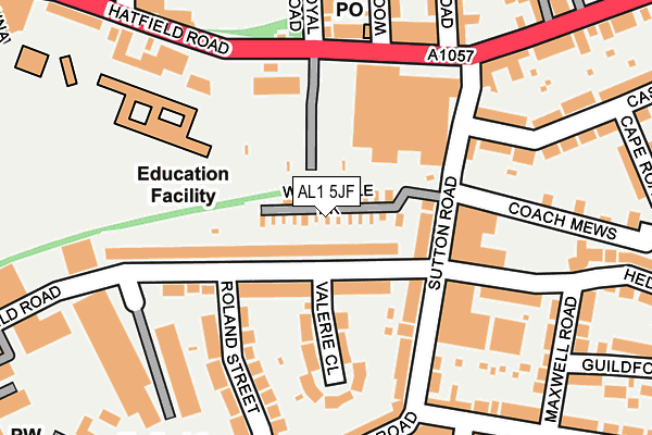 AL1 5JF map - OS OpenMap – Local (Ordnance Survey) AL1 5JF map - OS OpenMap – Local (Ordnance Survey)