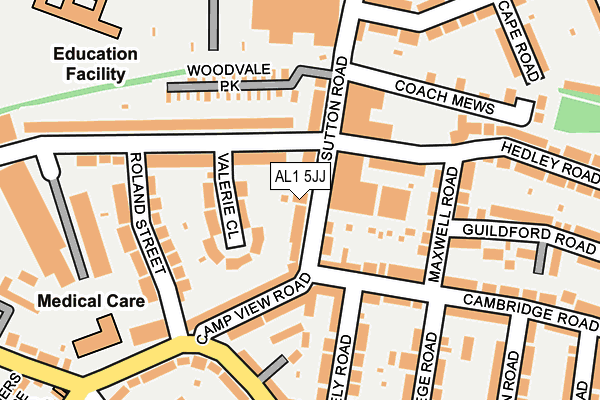 AL1 5JJ map - OS OpenMap – Local (Ordnance Survey) AL1 5JJ map - OS OpenMap – Local (Ordnance Survey)