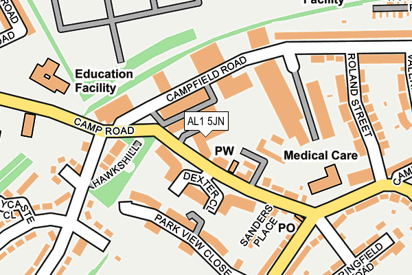 AL1 5JN map - OS OpenMap – Local (Ordnance Survey) AL1 5JN map - OS OpenMap – Local (Ordnance Survey)