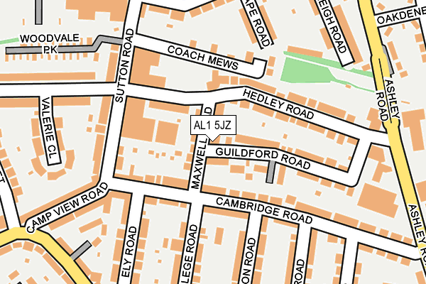 AL1 5JZ map - OS OpenMap – Local (Ordnance Survey) AL1 5JZ map - OS OpenMap – Local (Ordnance Survey)