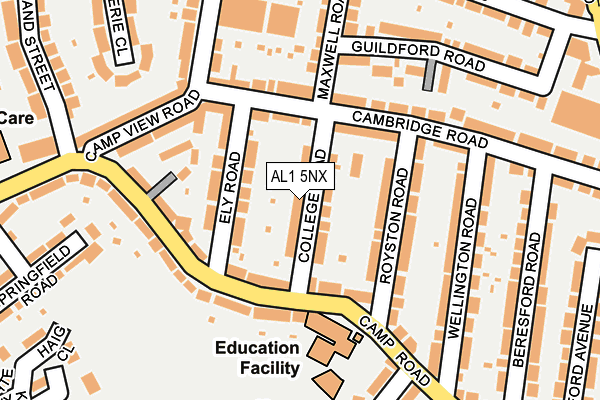 AL1 5NX map - OS OpenMap – Local (Ordnance Survey) AL1 5NX map - OS OpenMap – Local (Ordnance Survey)