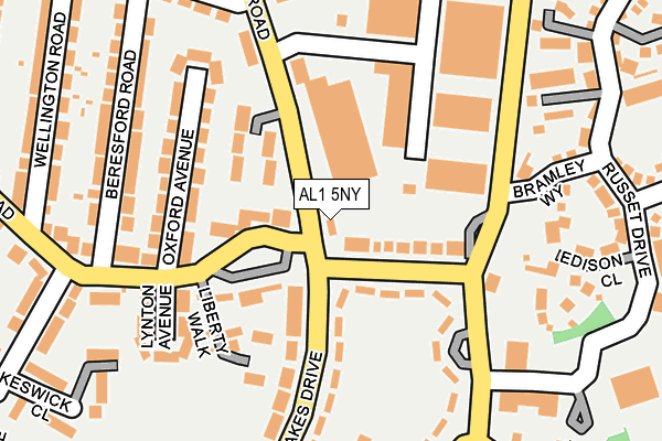 AL1 5NY map - OS OpenMap – Local (Ordnance Survey) AL1 5NY map - OS OpenMap – Local (Ordnance Survey)