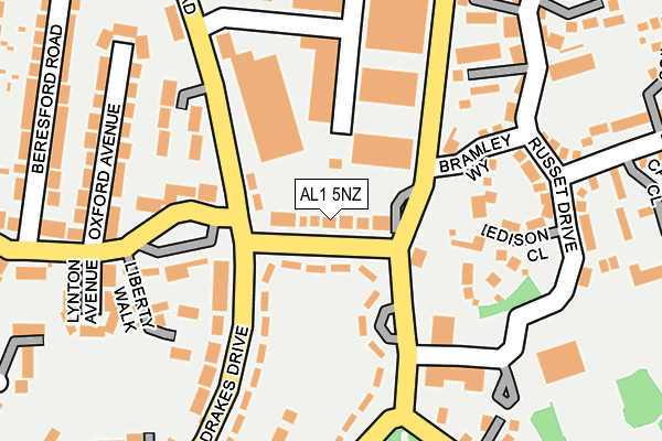 AL1 5NZ map - OS OpenMap – Local (Ordnance Survey) AL1 5NZ map - OS OpenMap – Local (Ordnance Survey)