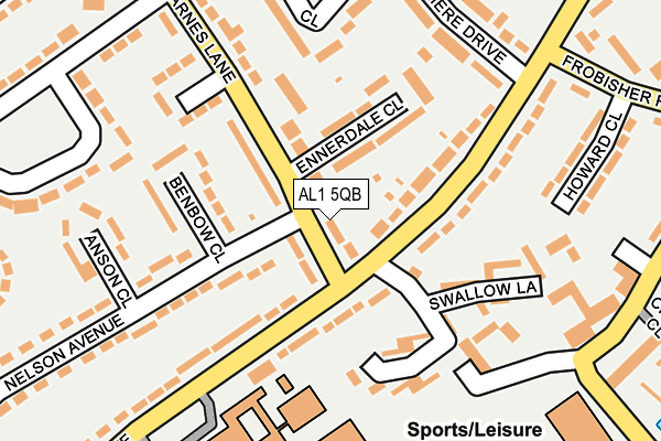 AL1 5QB map - OS OpenMap – Local (Ordnance Survey) AL1 5QB map - OS OpenMap – Local (Ordnance Survey)