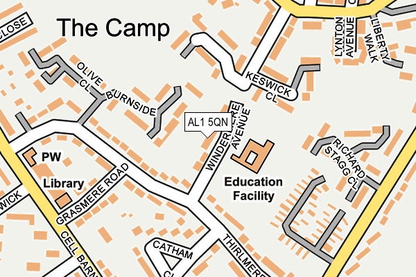 AL1 5QN map - OS OpenMap – Local (Ordnance Survey) AL1 5QN map - OS OpenMap – Local (Ordnance Survey)