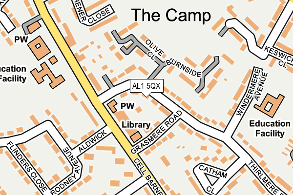 AL1 5QX map - OS OpenMap – Local (Ordnance Survey) AL1 5QX map - OS OpenMap – Local (Ordnance Survey)