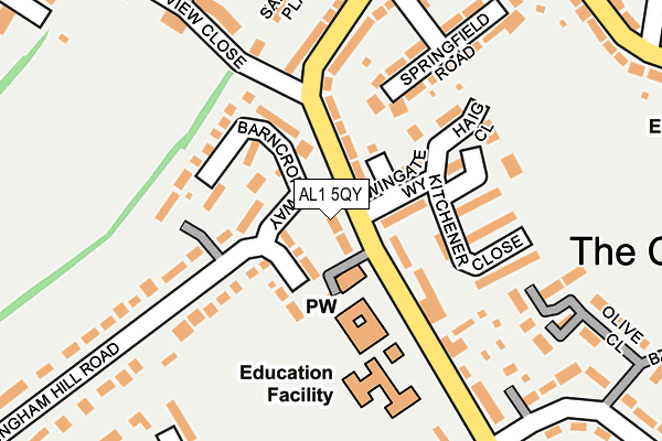 AL1 5QY map - OS OpenMap – Local (Ordnance Survey) AL1 5QY map - OS OpenMap – Local (Ordnance Survey)