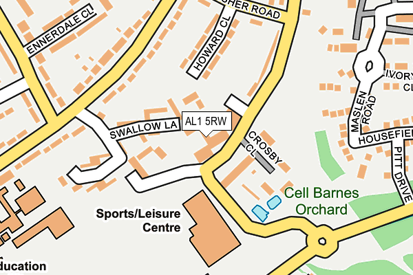 AL1 5RW map - OS OpenMap – Local (Ordnance Survey) AL1 5RW map - OS OpenMap – Local (Ordnance Survey)