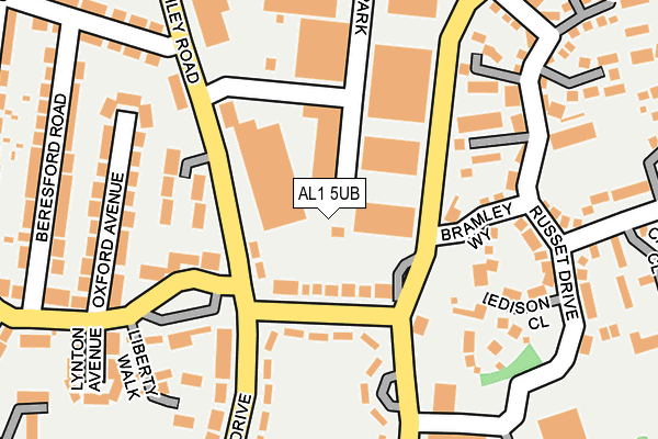 AL1 5UB map - OS OpenMap – Local (Ordnance Survey) AL1 5UB map - OS OpenMap – Local (Ordnance Survey)
