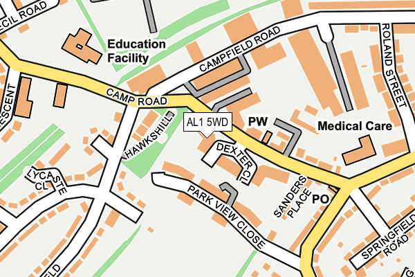 AL1 5WD map - OS OpenMap – Local (Ordnance Survey) AL1 5WD map - OS OpenMap – Local (Ordnance Survey)
