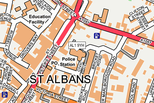 AL1 9YH map - OS OpenMap – Local (Ordnance Survey) AL1 9YH map - OS OpenMap – Local (Ordnance Survey)