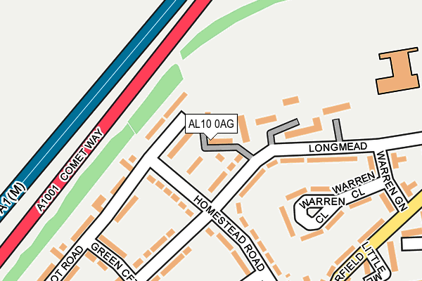 AL10 0AG map - OS OpenMap – Local (Ordnance Survey) AL10 0AG map - OS OpenMap – Local (Ordnance Survey)
