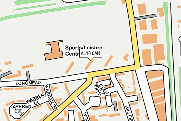 AL10 0AN map - OS OpenMap – Local (Ordnance Survey)