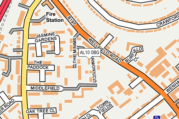 AL10 0BG map - OS OpenMap – Local (Ordnance Survey) AL10 0BG map - OS OpenMap – Local (Ordnance Survey)