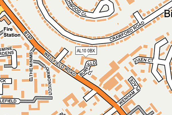 AL10 0BX map - OS OpenMap – Local (Ordnance Survey) AL10 0BX map - OS OpenMap – Local (Ordnance Survey)