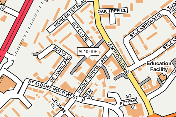 AL10 0DE map - OS OpenMap – Local (Ordnance Survey) AL10 0DE map - OS OpenMap – Local (Ordnance Survey)