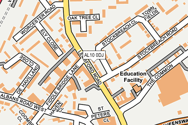 AL10 0DJ map - OS OpenMap – Local (Ordnance Survey) AL10 0DJ map - OS OpenMap – Local (Ordnance Survey)