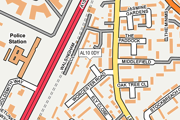 AL10 0DY map - OS OpenMap – Local (Ordnance Survey) AL10 0DY map - OS OpenMap – Local (Ordnance Survey)