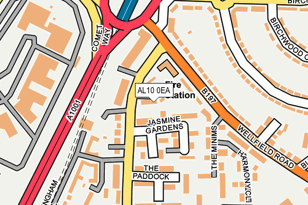 AL10 0EA map - OS OpenMap – Local (Ordnance Survey) AL10 0EA map - OS OpenMap – Local (Ordnance Survey)