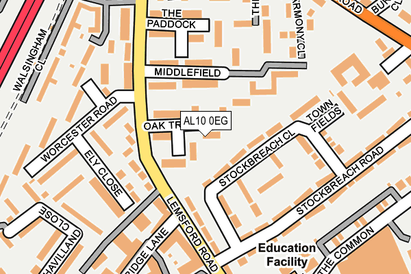 AL10 0EG map - OS OpenMap – Local (Ordnance Survey) AL10 0EG map - OS OpenMap – Local (Ordnance Survey)