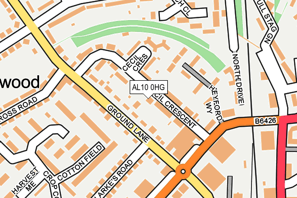 AL10 0HG map - OS OpenMap – Local (Ordnance Survey) AL10 0HG map - OS OpenMap – Local (Ordnance Survey)
